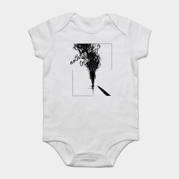 Nothing is Real - Surrealist Line Art Baby Bodysuit by TuncGK